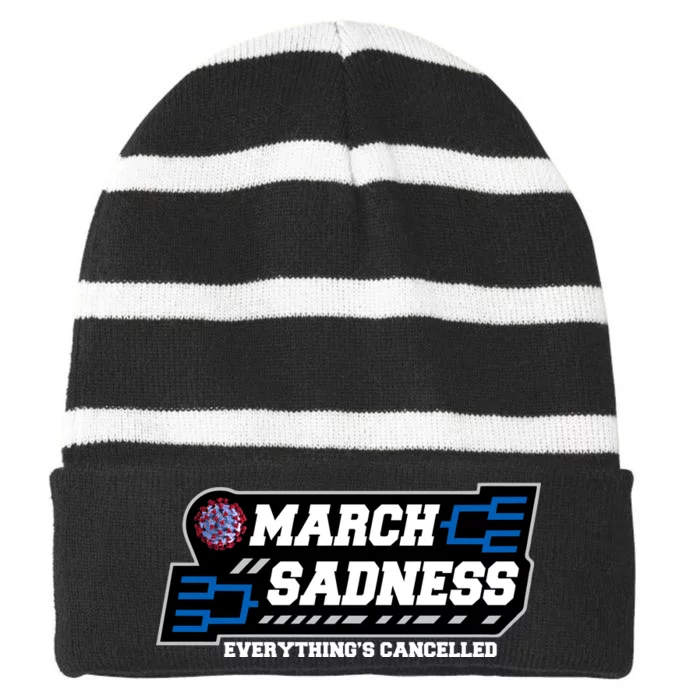 March Sadness 2020 Everything's Cancelled Striped Beanie with Solid Band