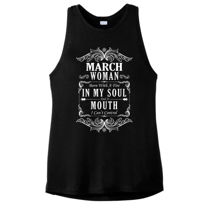 March Woman Funny Birthday Ladies Tri-Blend Wicking Tank