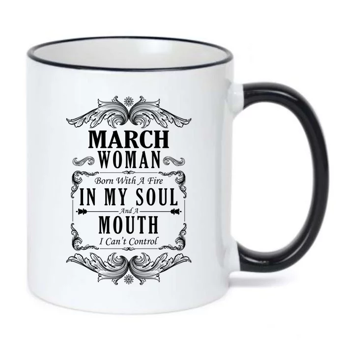 March Woman Funny Birthday Black Color Changing Mug