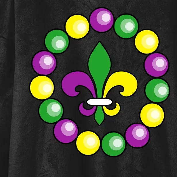 Mardi Gras Beads Hooded Wearable Blanket