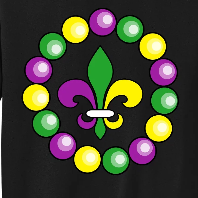 Mardi Gras Beads Tall Sweatshirt