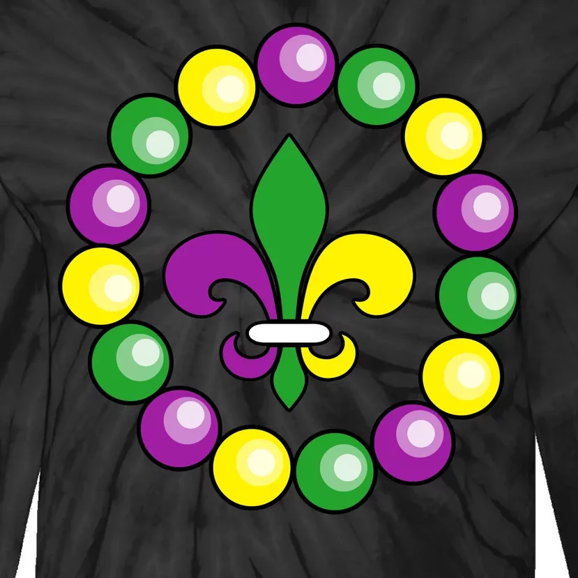 Mardi Gras Beads Tie-Dye Long Sleeve Shirt