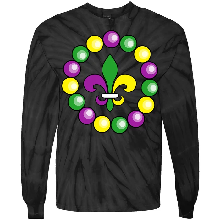 Mardi Gras Beads Tie-Dye Long Sleeve Shirt