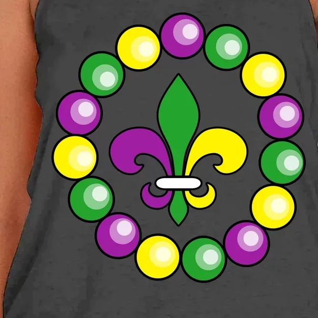 Mardi Gras Beads Women's Knotted Racerback Tank