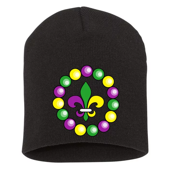 Mardi Gras Beads Short Acrylic Beanie