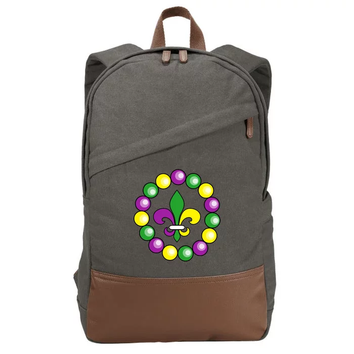 Mardi Gras Beads Cotton Canvas Backpack