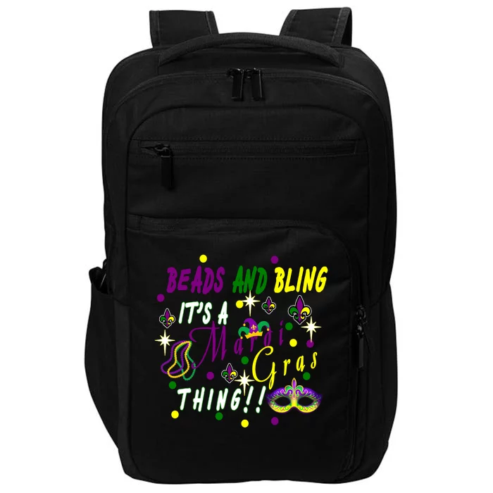 Mardi Gras Beads And Bling Celebration Impact Tech Backpack