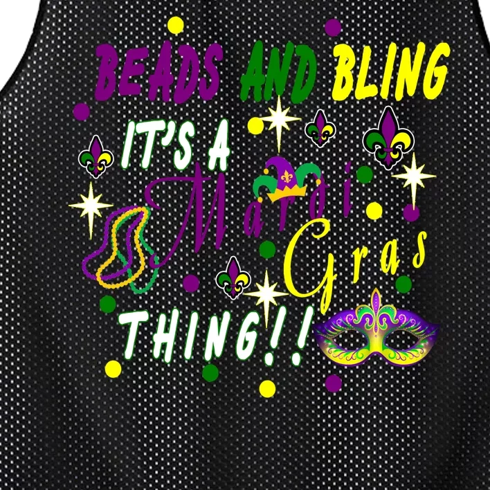 Mardi Gras Beads And Bling Celebration Mesh Reversible Basketball Jersey Tank