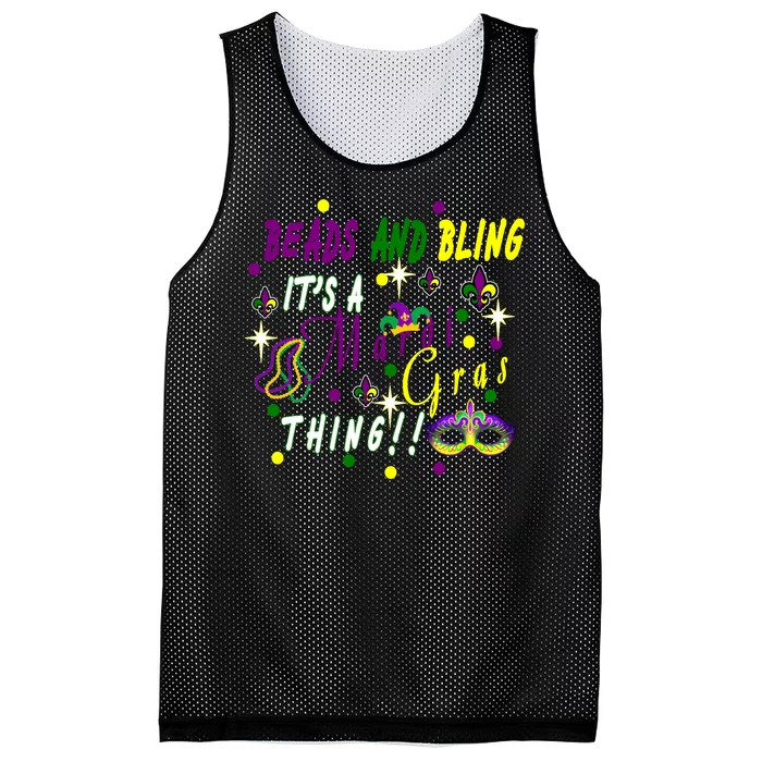 Mardi Gras Beads And Bling Celebration Mesh Reversible Basketball Jersey Tank