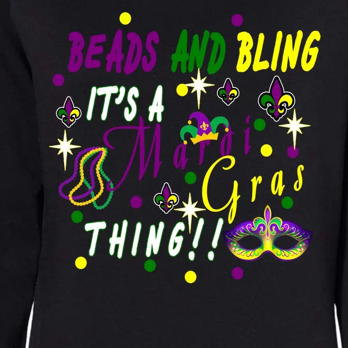 Mardi Gras Beads And Bling Celebration Womens California Wash Sweatshirt