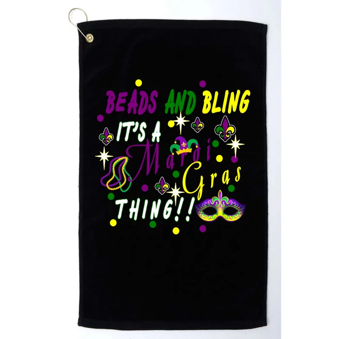 Mardi Gras Beads And Bling Celebration Platinum Collection Golf Towel