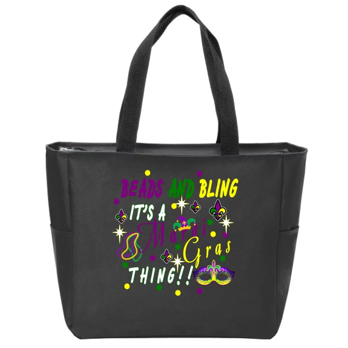 Mardi Gras Beads And Bling Celebration Zip Tote Bag