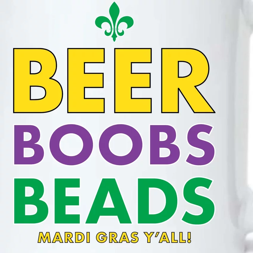 Mardi Gras Beer Boobs Beads Black Color Changing Mug