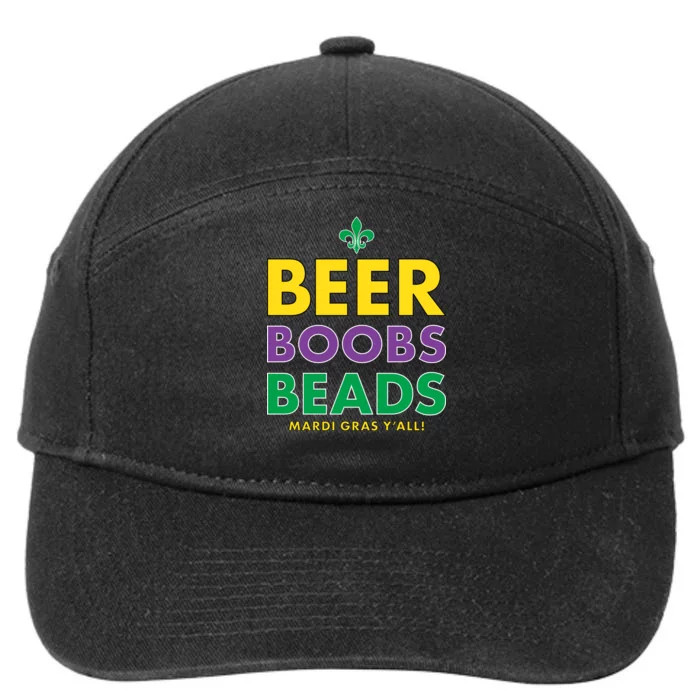 Mardi Gras Beer Boobs Beads 7-Panel Snapback Hat