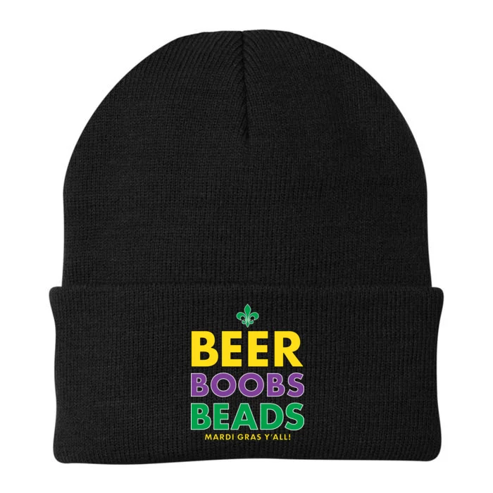 Mardi Gras Beer Boobs Beads Knit Cap Winter Beanie