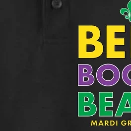 Mardi Gras Beer Boobs Beads Dry Zone Grid Performance Polo