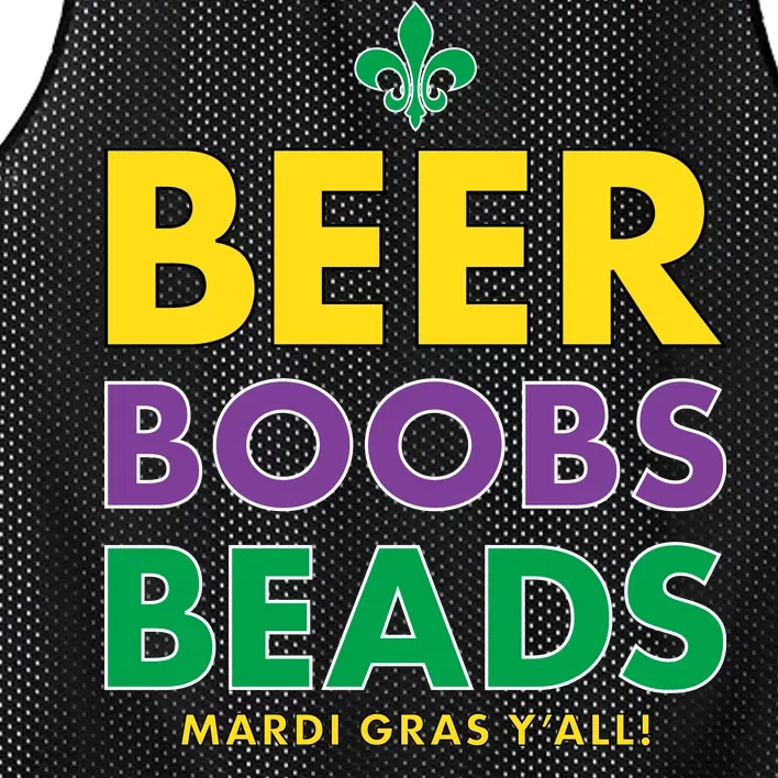 Mardi Gras Beer Boobs Beads Mesh Reversible Basketball Jersey Tank