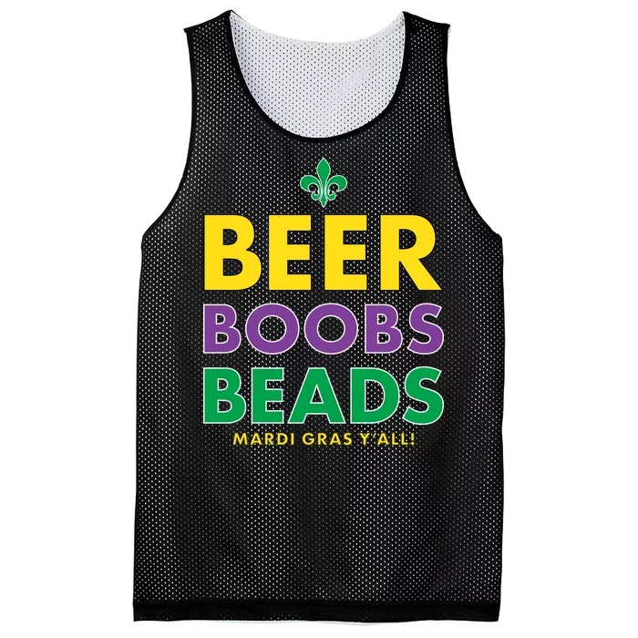 Mardi Gras Beer Boobs Beads Mesh Reversible Basketball Jersey Tank