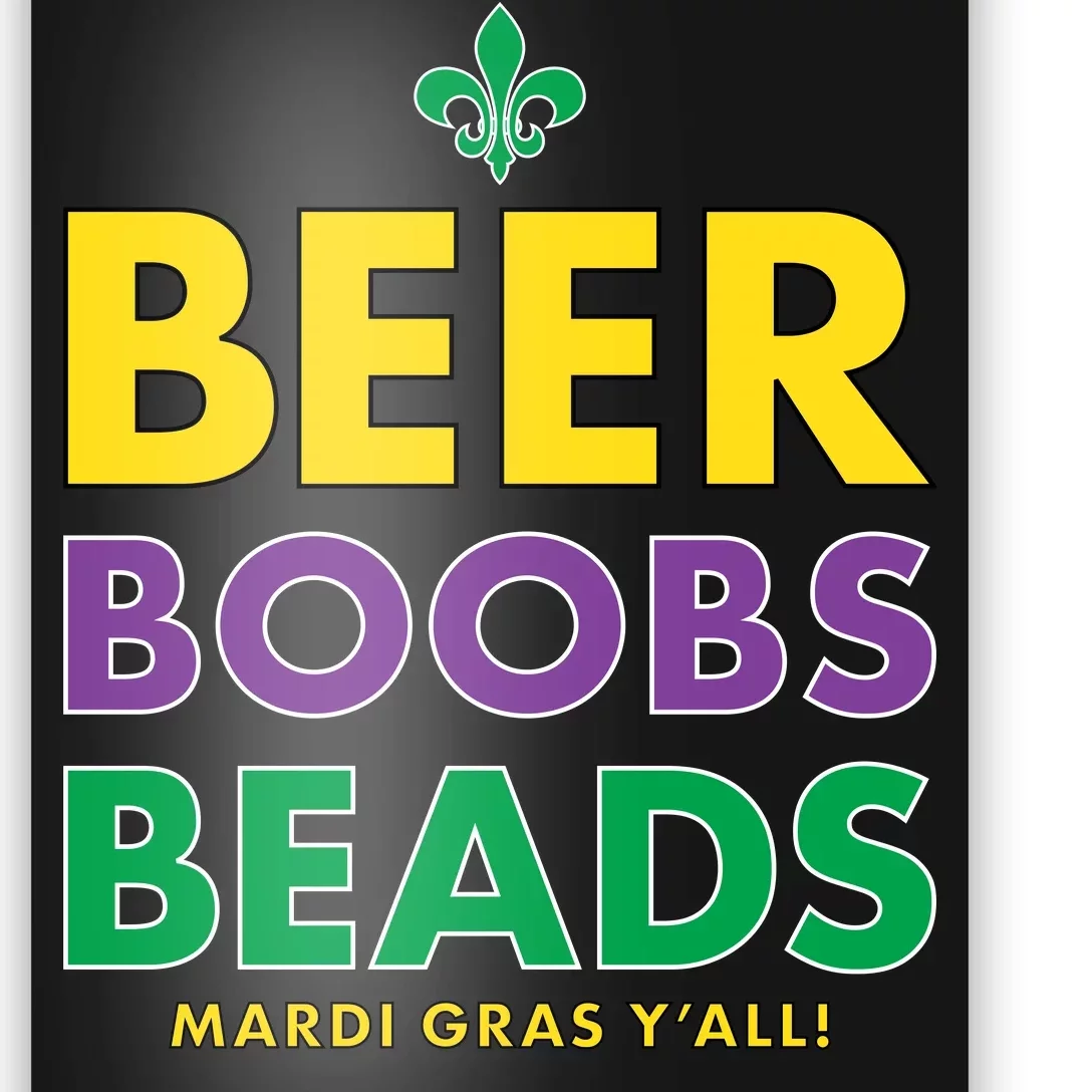 Mardi Gras Beer Boobs Beads Poster