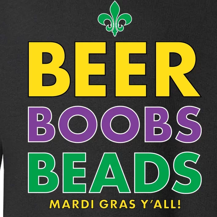 Mardi Gras Beer Boobs Beads Toddler Sweatshirt