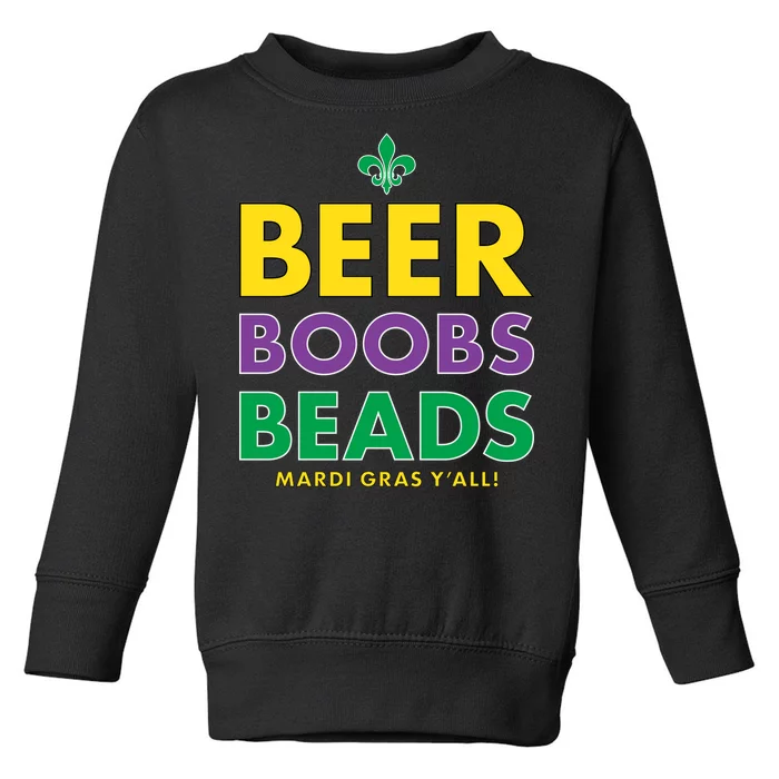 Mardi Gras Beer Boobs Beads Toddler Sweatshirt