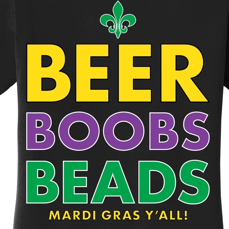 Mardi Gras Beer Boobs Beads Women's T-Shirt