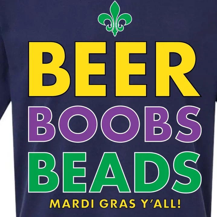 Mardi Gras Beer Boobs Beads Sueded Cloud Jersey T-Shirt