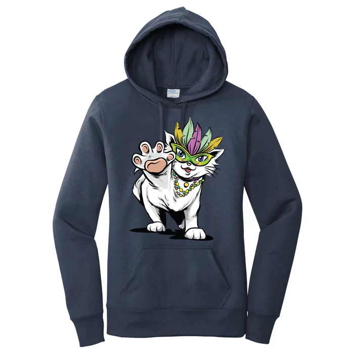 Mardi Gras Cat Women's Pullover Hoodie