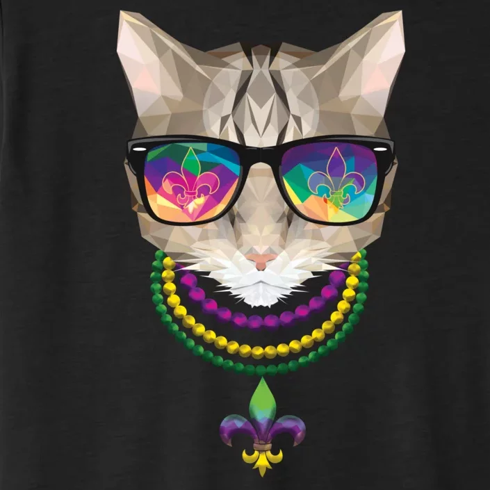 Mardi Gras Cat Beads and Sunglasses NOLA ChromaSoft Performance T-Shirt