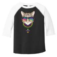 Mardi Gras Cat Beads and Sunglasses NOLA Kids T-Shirt