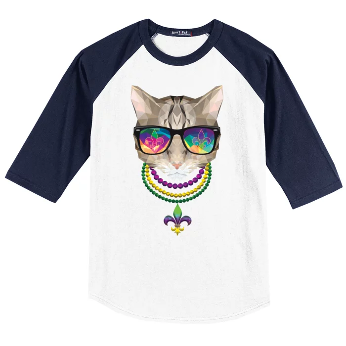 Mardi Gras Cat Beads and Sunglasses NOLA Kids T-Shirt