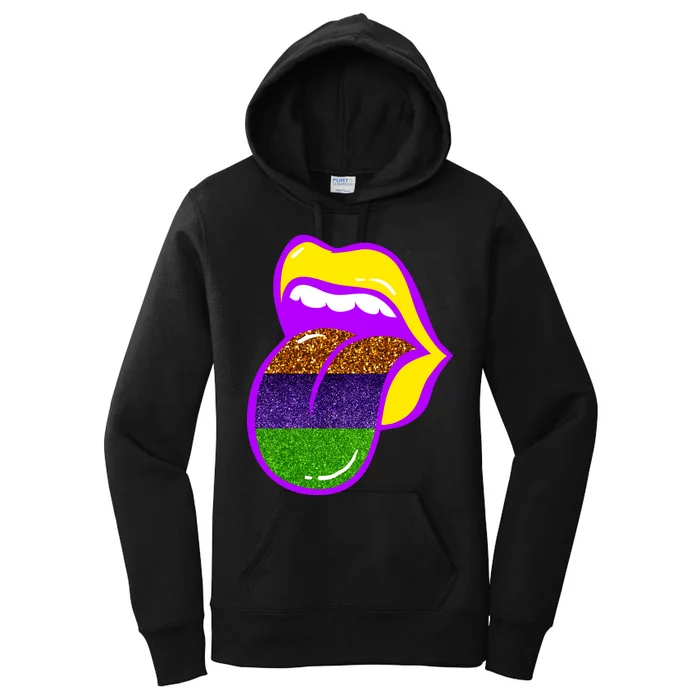 Mardi Gras Colorful Lips Women's Pullover Hoodie