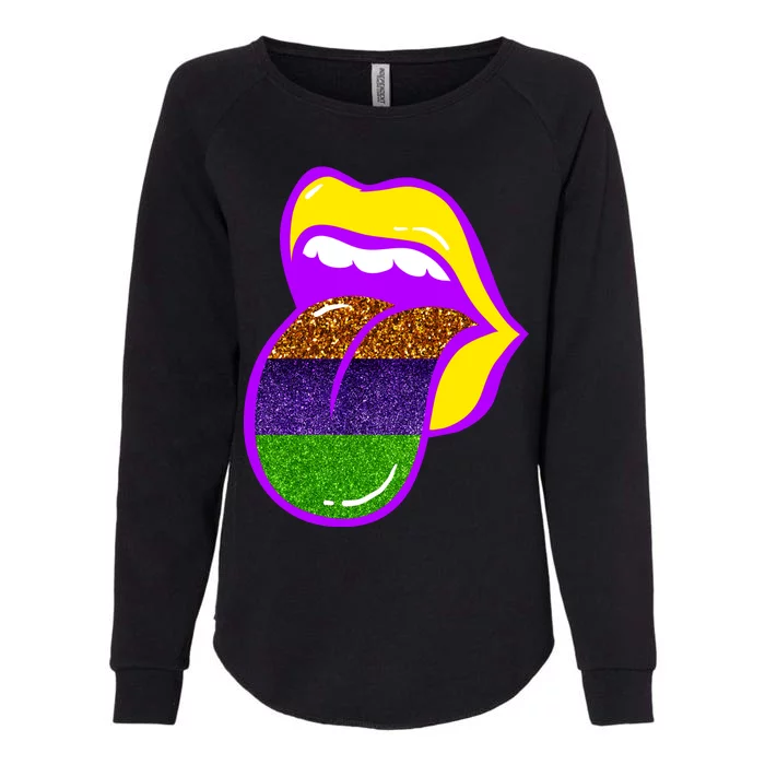 Mardi Gras Colorful Lips Womens California Wash Sweatshirt