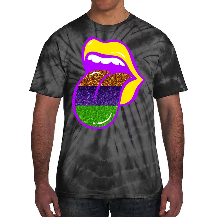 Mardi Gras Colorful Lips Tie-Dye T-Shirt