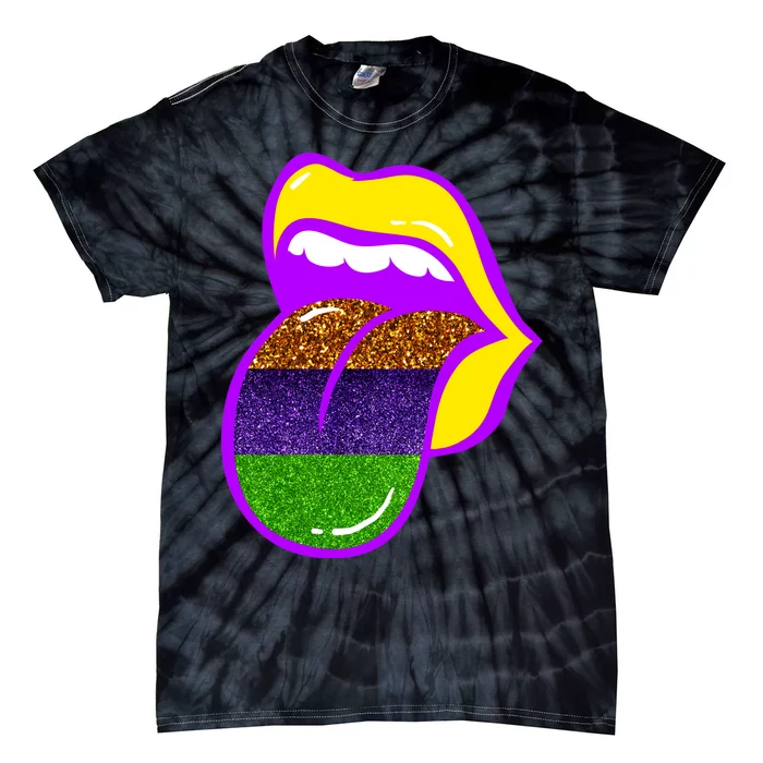 Mardi Gras Colorful Lips Tie-Dye T-Shirt