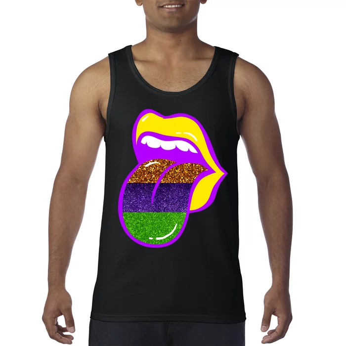 Mardi Gras Colorful Lips Tank Top