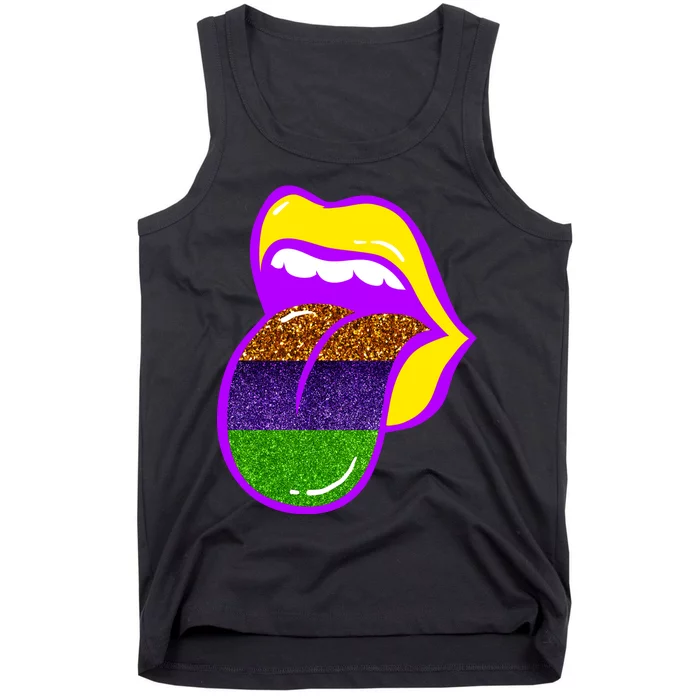 Mardi Gras Colorful Lips Tank Top