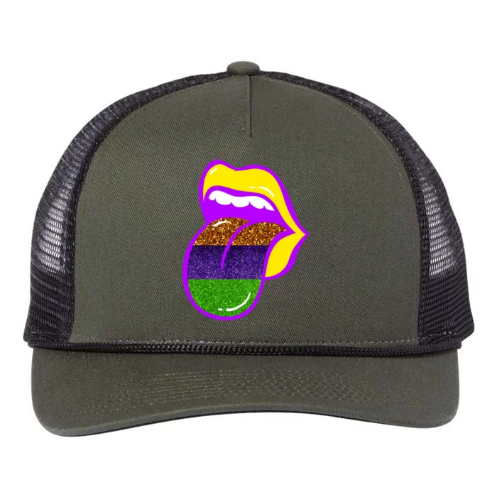 Mardi Gras Colorful Lips Retro Rope Trucker Hat Cap