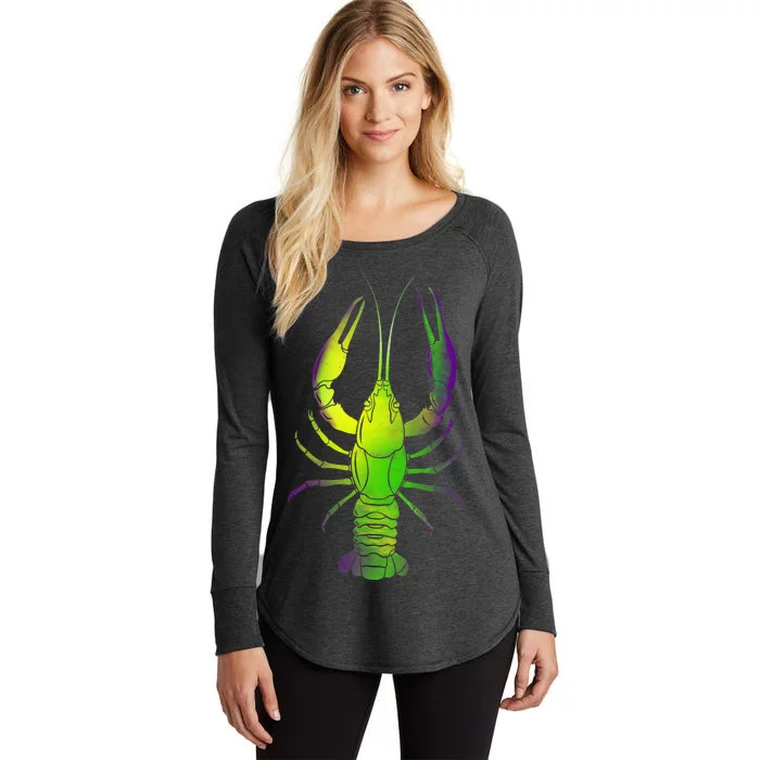 Mardi Gras Crawfish Women's Perfect Tri Tunic Long Sleeve Shirt