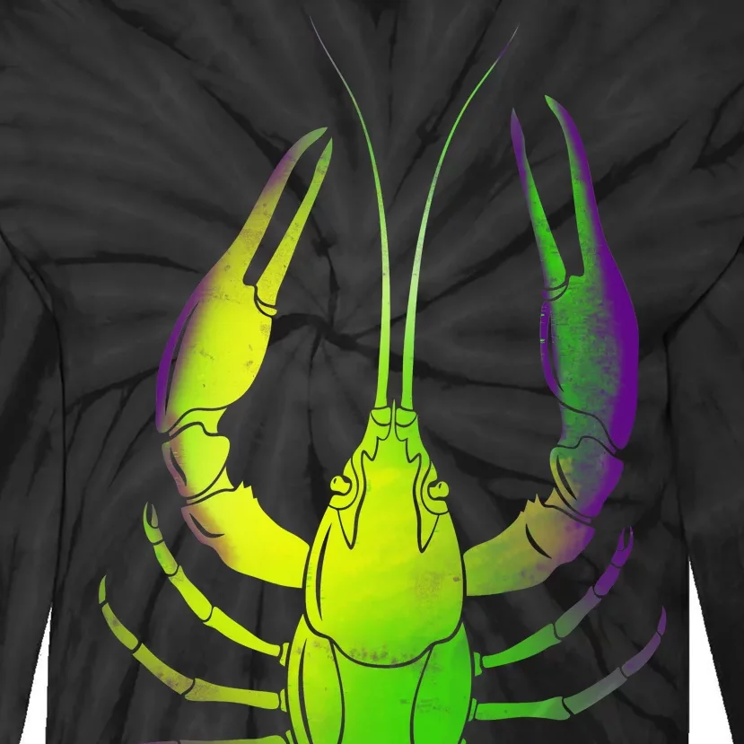 Mardi Gras Crawfish Tie-Dye Long Sleeve Shirt