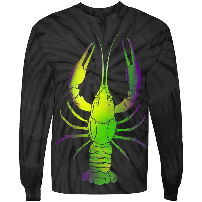 Mardi Gras Crawfish Tie-Dye Long Sleeve Shirt