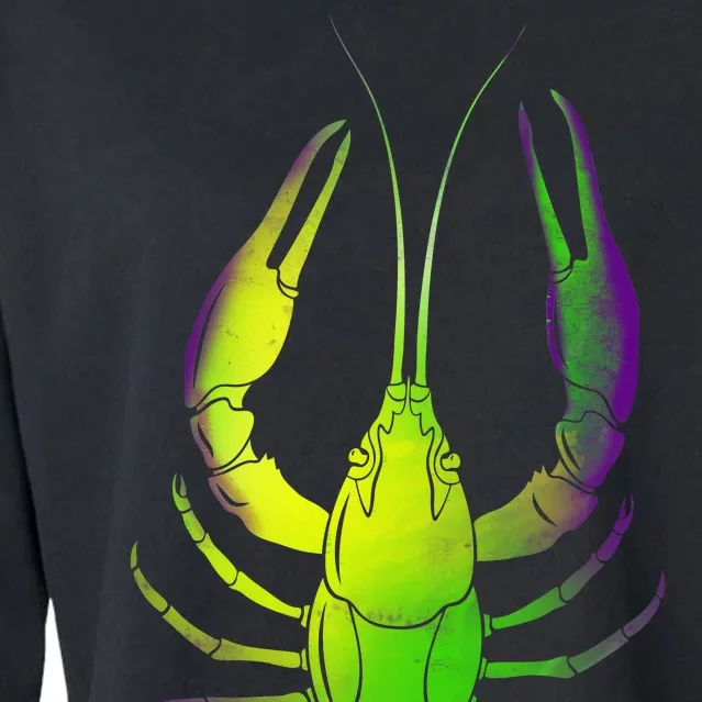 Mardi Gras Crawfish Cropped Pullover Crew