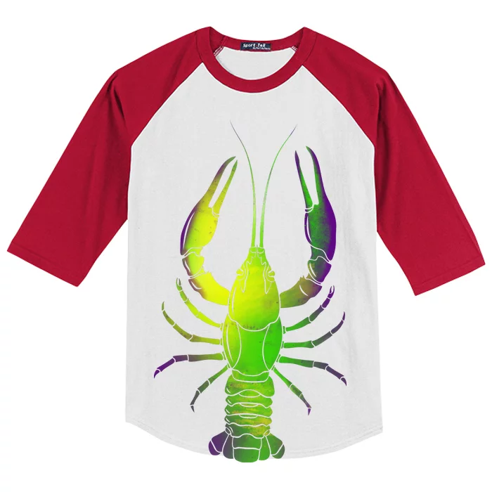 Mardi Gras Crawfish Kids Colorblock Raglan Jersey