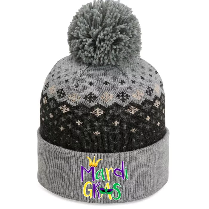 Mardi Gras Crown Logo The Baniff Cuffed Pom Beanie