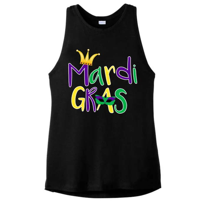 Mardi Gras Crown Logo Ladies Tri-Blend Wicking Tank