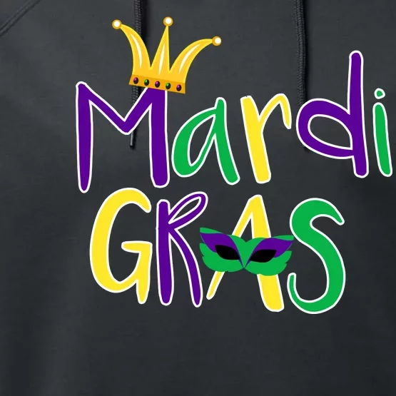 Mardi Gras Crown Logo Performance Fleece Hoodie