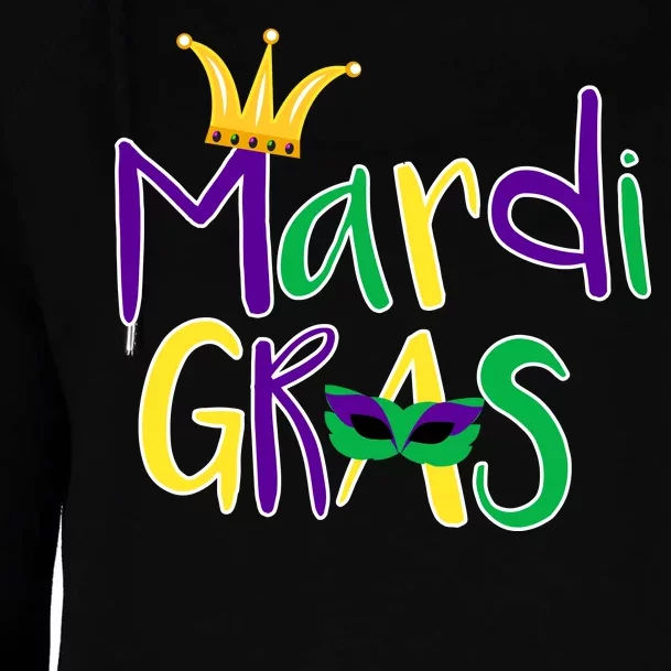 Mardi Gras Crown Logo Womens Funnel Neck Pullover Hood