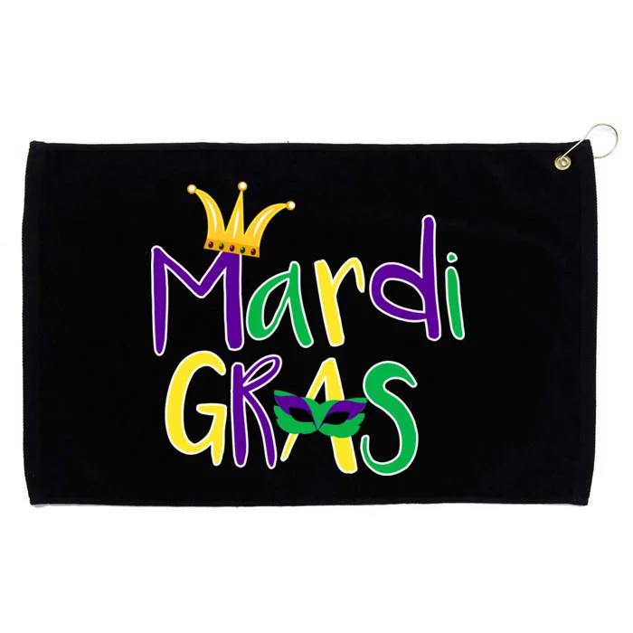 Mardi Gras Crown Logo Grommeted Golf Towel