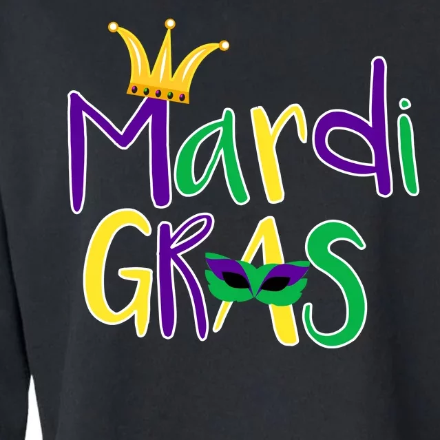 Mardi Gras Crown Logo Cropped Pullover Crew