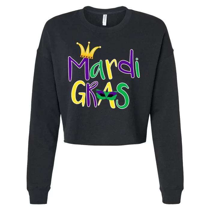 Mardi Gras Crown Logo Cropped Pullover Crew